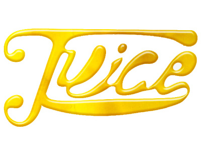 Juice - Logo 3d art gallery branding cartoon lettering liquid logo type yellow