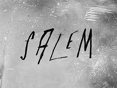 Salem Logo black and white handwriting logo paint salem scary scratch texture