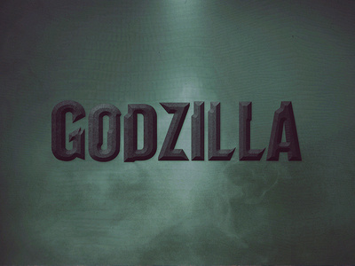 Godzilla Logo floating godzilla lettering lighting logo metal smoke style frame teal texture type