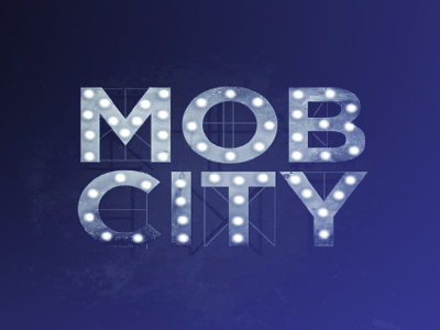 Mob City Logo branding film globe house leaves lettering logo shadow sign tv type vector