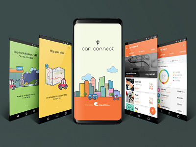Car Connect car connect illustrations journey mobile app road trips uiux