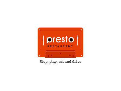 Presto Restaurant brand identity business corporate food identity italian restaurant logo design minimalist design retro music