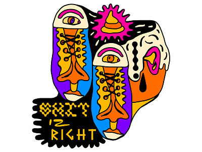 Shit is Right art artwork doodle drawing illustration left line art right shoes