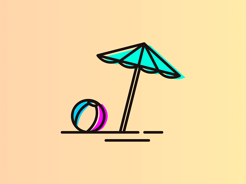 Summer icons illustration line illustration summer