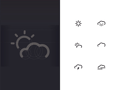 Weather icon set geometry icon icons set line icons weather