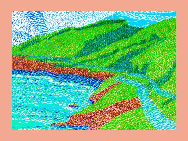 Ensenada GIF ensenada frame gif grass hand mountain sea sky
