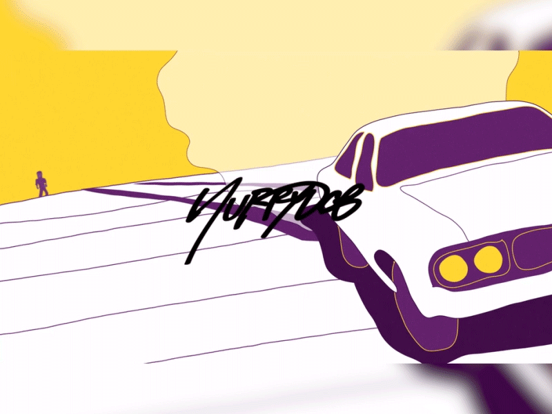 NurryDog sky run car purple yello gif video music