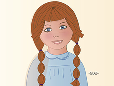 Little girl art design draw drawing illustration vector