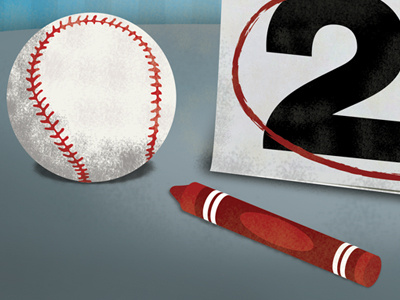 Digital Illustraton: Save The Date baseball cody crayon date illustration moiseve save the