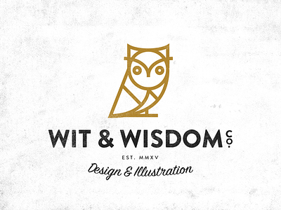 Wit & Wisdom bird design illustration logo owl single stroke wisdom wise wit