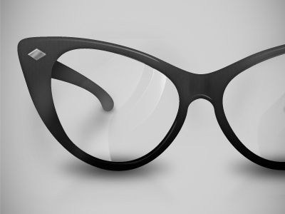 Cateye Glasses cateye glasses illustration realistic reflection vintage
