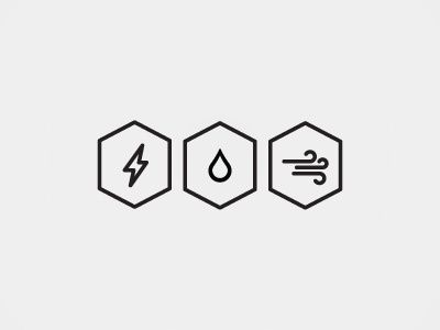 Weather Icons air bolt drop elements hexagon icons lightning rain science water weather wind