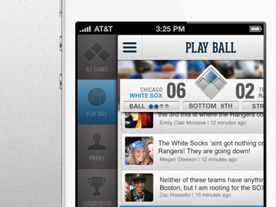 Sports App app baseball design ios iphone prediction score social sports team