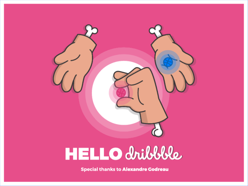 Hello Dribbble!!!! gif hello hellodribble illustration shot