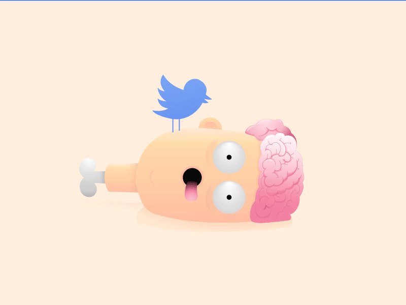 Twitter eating brain animation brain design gif graphic illustration shot twitter vector