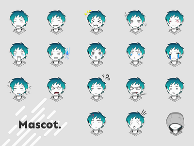 Mascot. anime avatar boy emotions mascot sticker