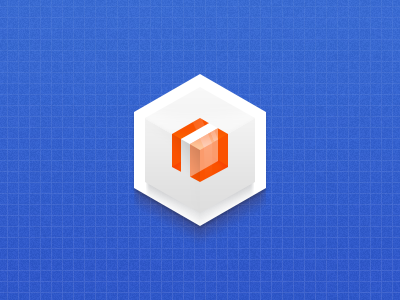 Mushcube Logo blueprint box cube glass id logo prism vector
