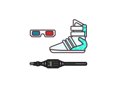 McFly With a Twist 1985 adidas casio flat future glasses mcfly photoshop sneaker vector watch