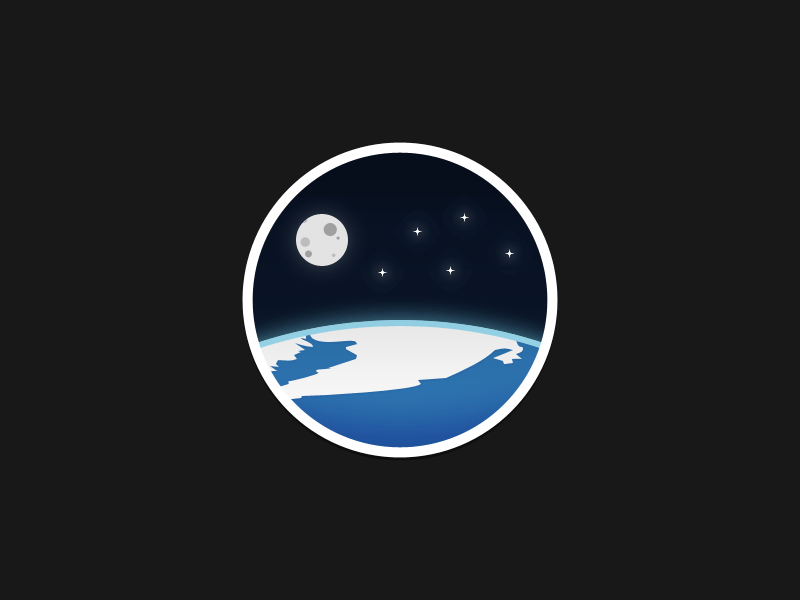 North Pole at night badge gif icon illustration night north pole stars vector