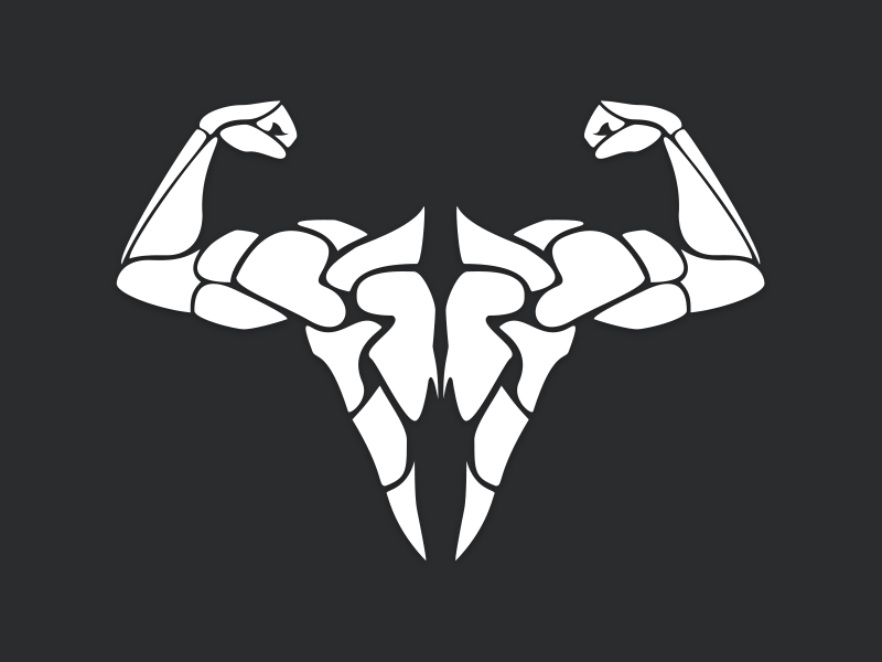 SISU sisu crossfit team animal skull deer back muscle flex spirit vector logo