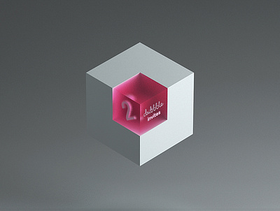dribbblecube 3d c4d cube draft invite logo redshift sss