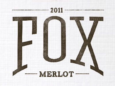 Fox Merlot Type and Label blurry fox label outside the lines pen splotch watercolor wine