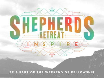 Shepherds' Retreat branding camp colorful event fellowship inspire lines nodes poster retreat