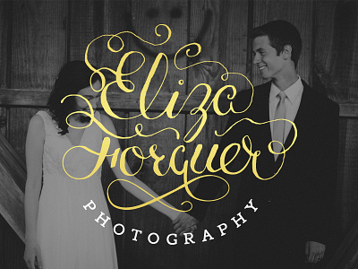 Eliza Forquer Photography calligraphy flourishes gold handwritten type logo photography swirls wedding