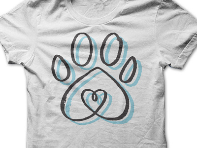 Heart Heart Paw Sketch Tee