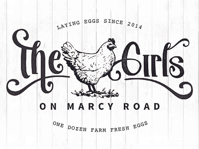 The Girls on Marcy Road Farm Fresh Eggs chicken eggs farm label rustic wood