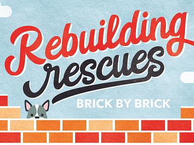 Rescue Rebuild Postcard animals brick french bulldog rescues shelter dogs