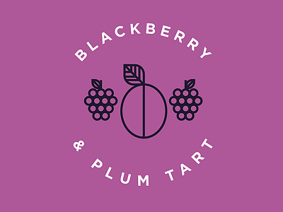 Blackberry & Plum Tart Flavor Illustration blackberry food illustration lines plum vector