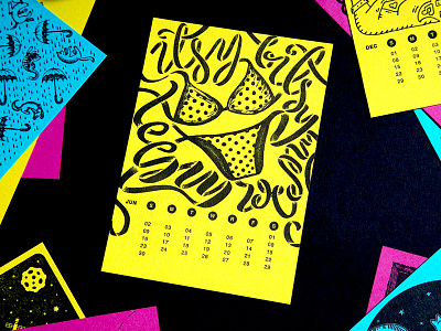 June: The First Month Of Summer Letterpress Illustration