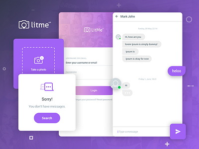 LitMe - Mobile App UI app case study danilozac design mobile design purple ui ux