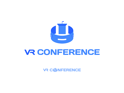 Vr Conference - Logo 3d app conference flat logo logomark logotype mark mobile moder virtual reality vr