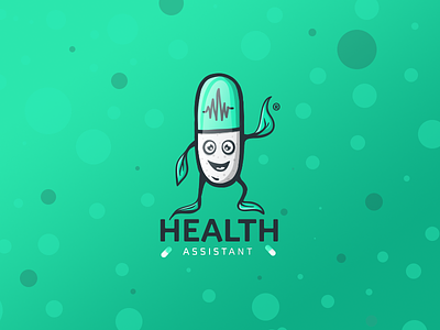 Health Assistant - Logo / Illustration assistant capsule health illustration leaf logo nature pill pulse