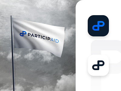 ParticipAid logo redesign brand clean flag icon infinity letter p lknet logo logomark logotype minimalism modern monogram symbol tshirt