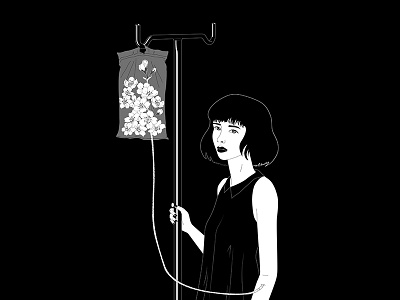 Daily Dose black and white illustration surreal