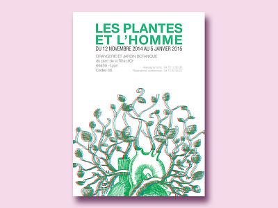 Les Plantes & L'Homme exhibition graphic design illustration poster