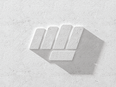 Knock-out boxing exercise fist fitness grafik icon logo mark rock shadow stone texture