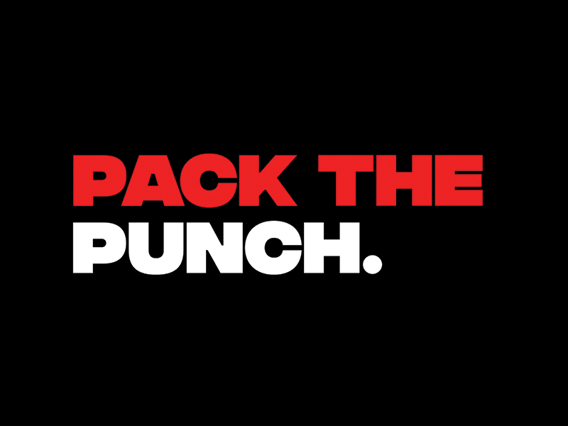 Pack the Punch. after effects animation boxing exercise fist fitness grafik hiit logo loop mark punch