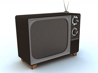 Old School Telly 3d modelling rendering