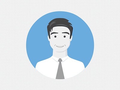 Business Time business character face flat illustration man