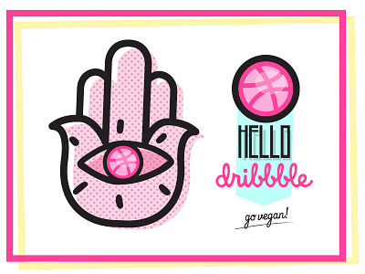 Hello there! debut eye hamsa hello illustration illustrator vegan visual design