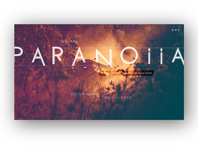 Paranoiia Productions - Landing Page branding landingpage type ui ux video