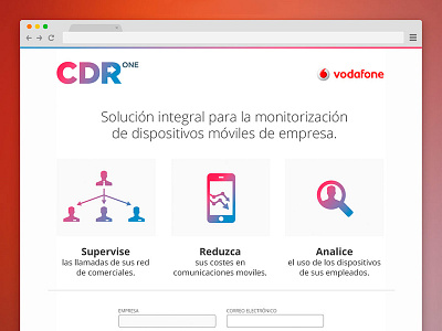 CDR One - Landing page call record landing web