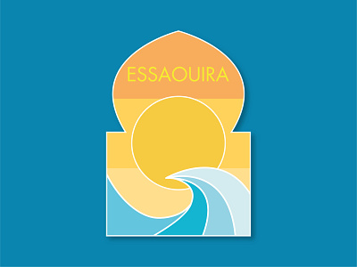 Essaouira Ville au Maroc brand essaouira flat flatart flatdesign illustration illustrator logo logodesign morocco stiker vector
