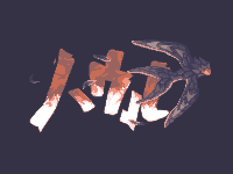 Howl Logo video game ghibli ponyo bird ocean 8bit logo pixel pixelart