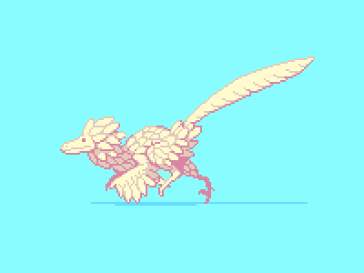 Albino Velociraptor 8bit albino animal dinosaur logo pixel pixelart video game white