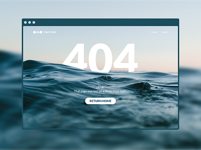 Daily UI 008 - 404 Page 404 404 page adobe illustrator blue daily ui 008 dailyui nature water web browser